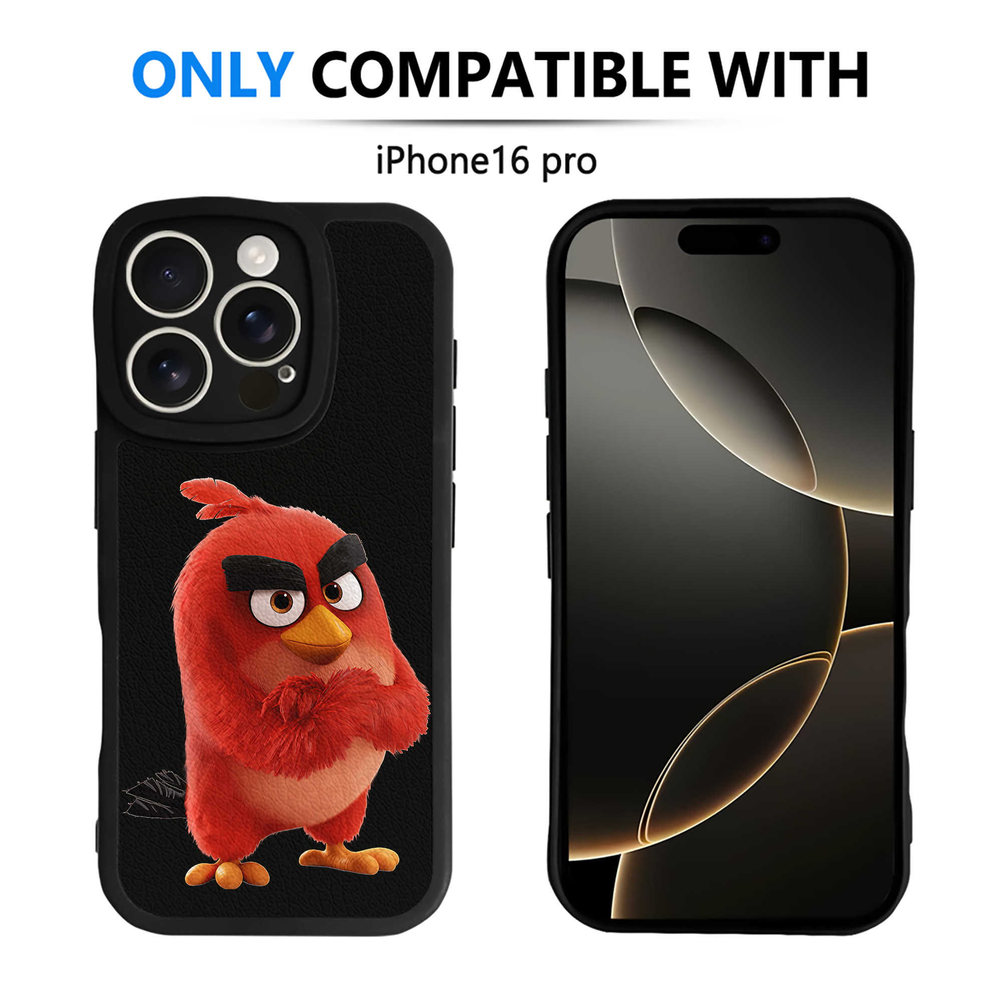 （画像用） Angry Birds アングリーバード 【iPhone 16シリーズ対応】シリコンスマホケース（レザー調） 材質：シリコン